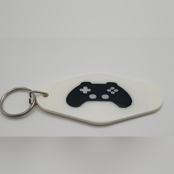 Handmade Other - White and Black Gaming Controller Keychain